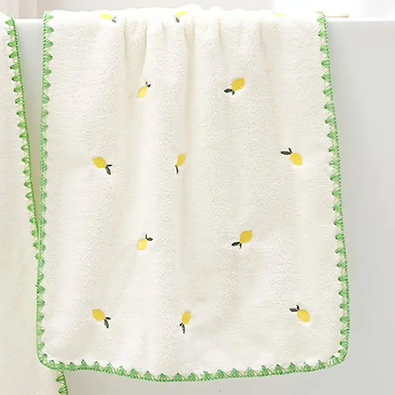 Embroidered Star Moon Cherry Soft Absorbent Towel 34x76cm