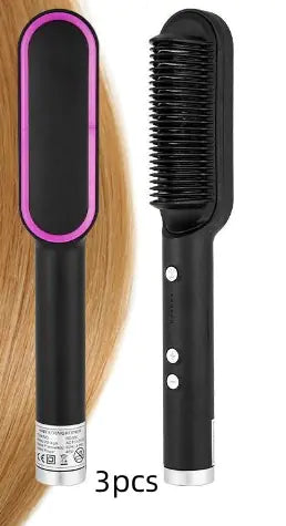 2-in-1 Electric Hair Straightener & Curling Brush