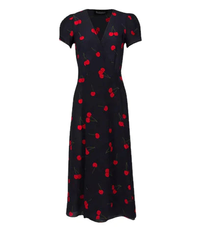 Spring Summer New Women's Retro Style Midi Dress