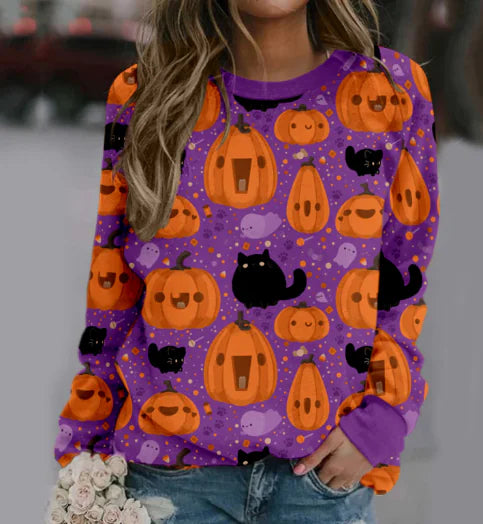 Halloween Women's Long Sleeve Printed Sweater