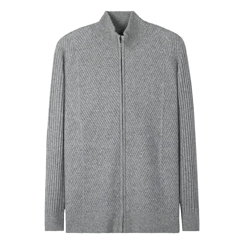 Autumn Winter Men's Wool Zip Cardigan Sweater
