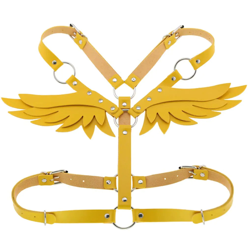 Women's Leather Angel Wings Harness Set