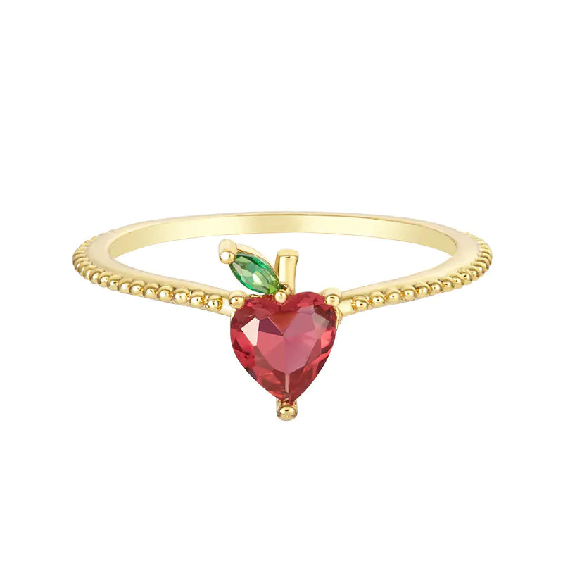 Tropical Fruit Cherry Peach Zircon Ring for Women