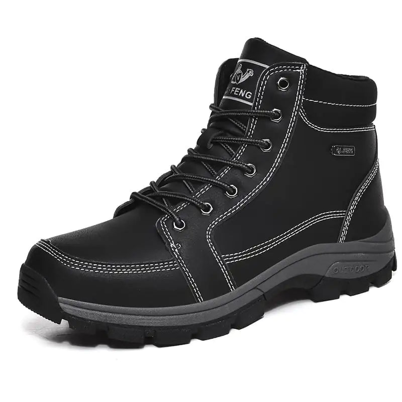 Men's Super Warm Leather Ankle Boots for Winter Outdoors