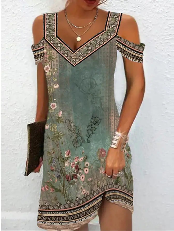 Slim Fitting Printed Dress for Women