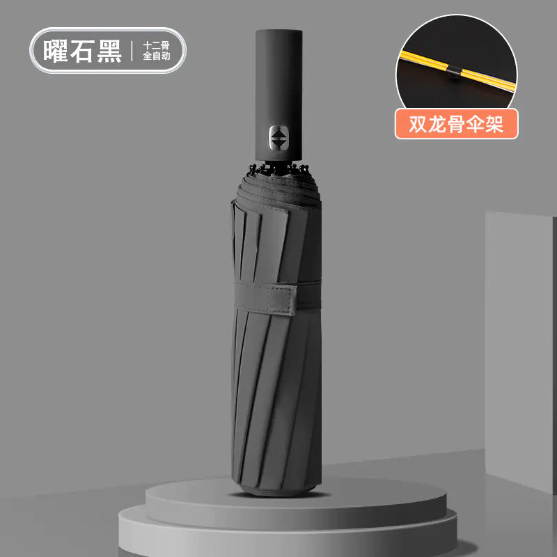 Custom 24 Bone Automatic Folding Sun and Rain Umbrella