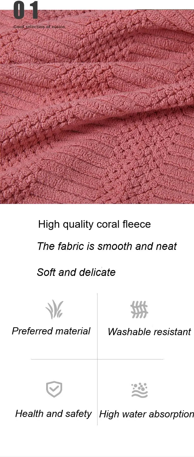 Large Absorbent Quick Dry Bath Towel - Soft & Comfortable