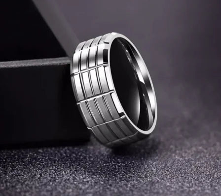 Men's Black Stainless Steel Plated Ring