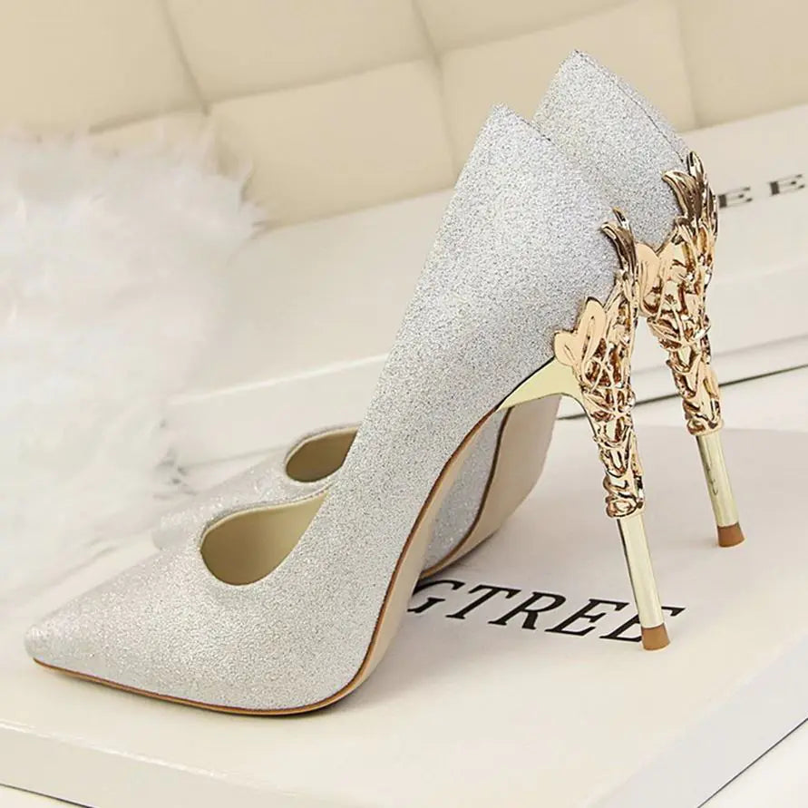 White Satin High Heels for Women - Stylish Pointed Shoes