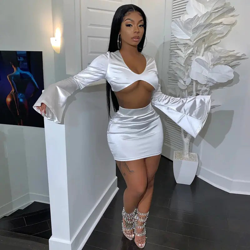 Spring Women's Fashion Set - Top and Skirt Combination