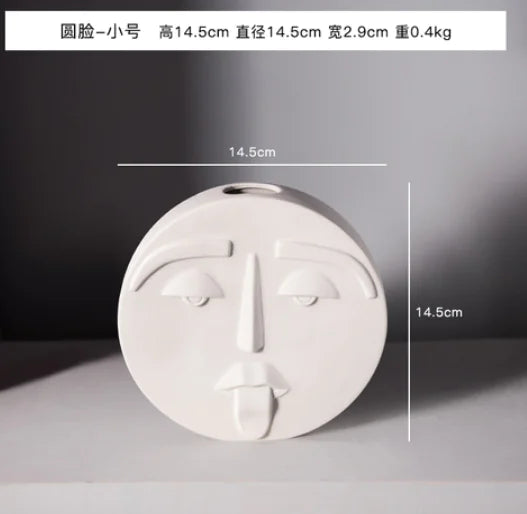 Modern Nordic Face Vase - Creative Ceramic Home Decor