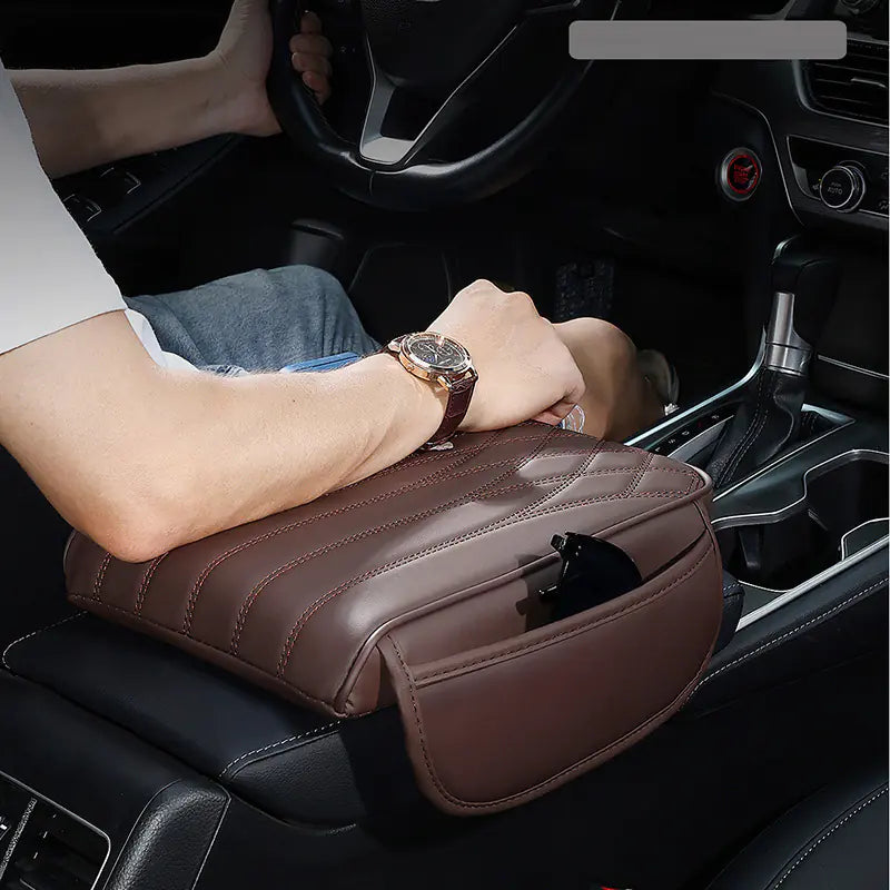 Universal Leather Memory Foam Car Armrest Cushion Support