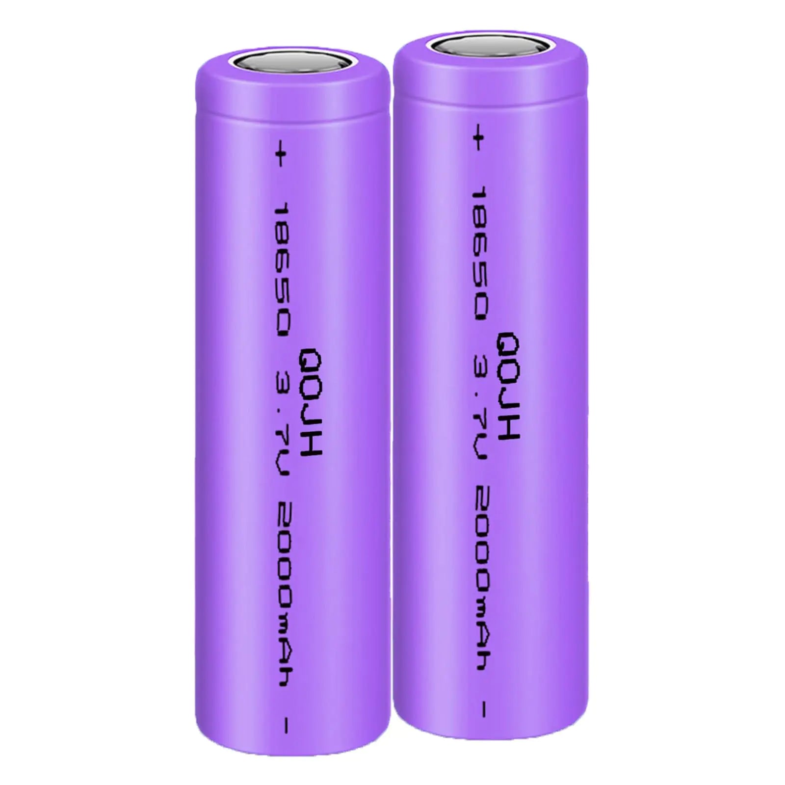 3.7volt 18650 Rechargeable Battery Li-ion Battery 18650 Flat top Real Capacity 2000mAh for Headlamp LED Flashlight Solar Lights Remote Control Toy Mini Fans etc (Purple)