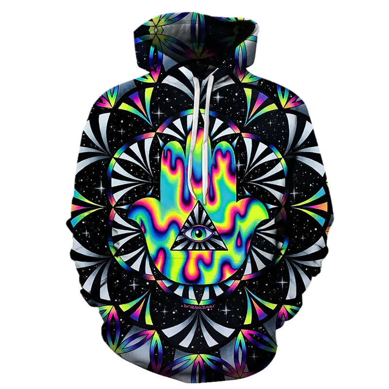Trendy 3D Printed Hoodie for Couples and Casual Wear