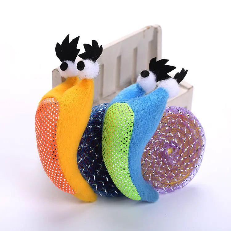 Cute Snail Cat Toy with Scratch Back, Two Colors Available
