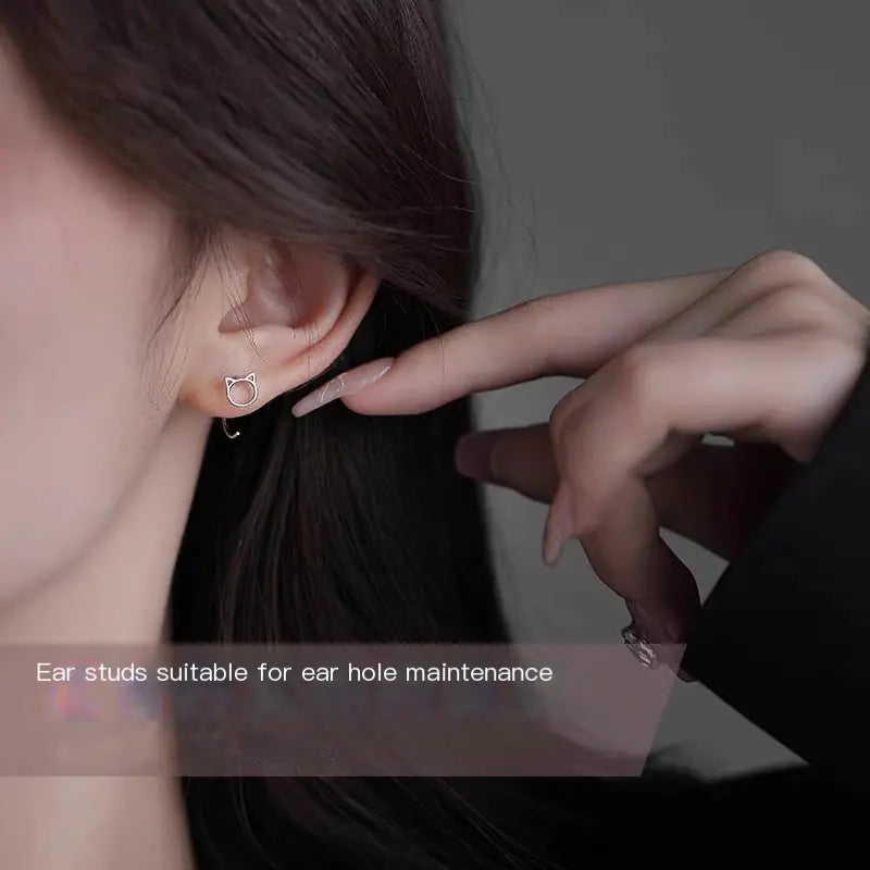 Hollow Cat Ear Hook Earrings for Sleep and Comfort