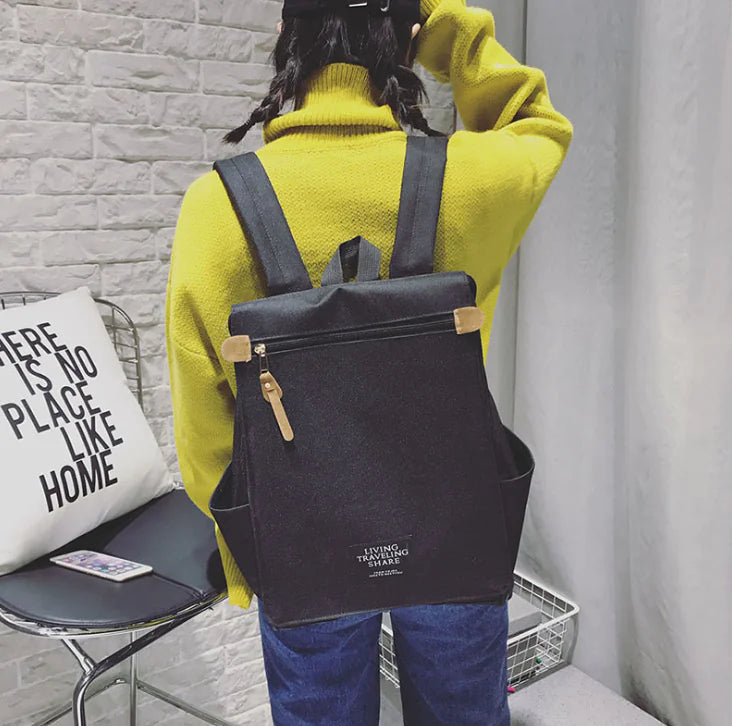 Color-Block Large Capacity Backpack for Students