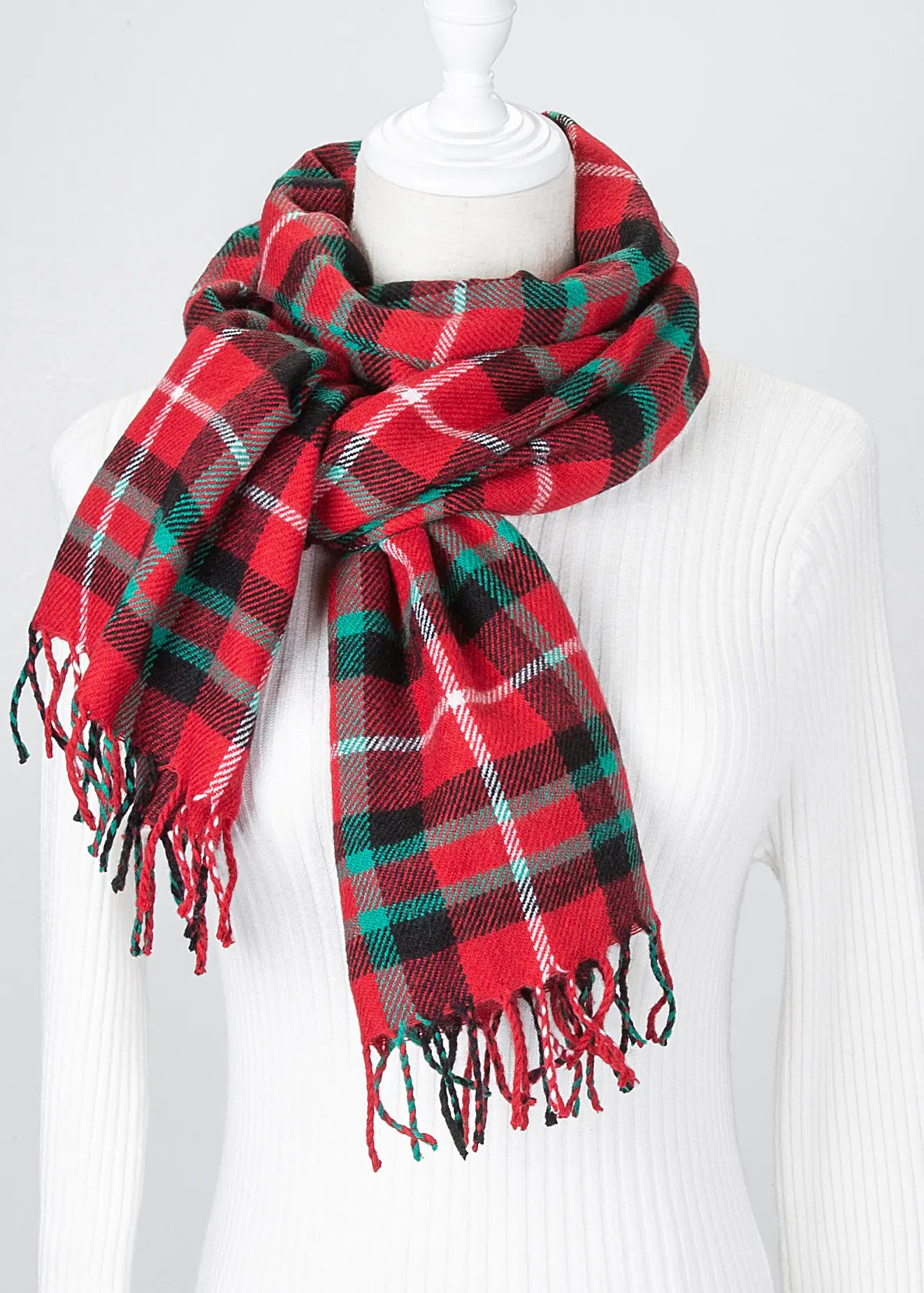 Autumn Winter Women's Plaid Cashmere Scarf and Shawl