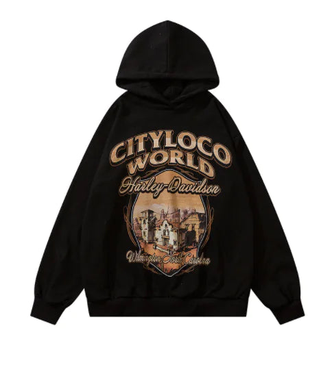 Retro High Street Hoodie with Hip Hop Cartoon Print