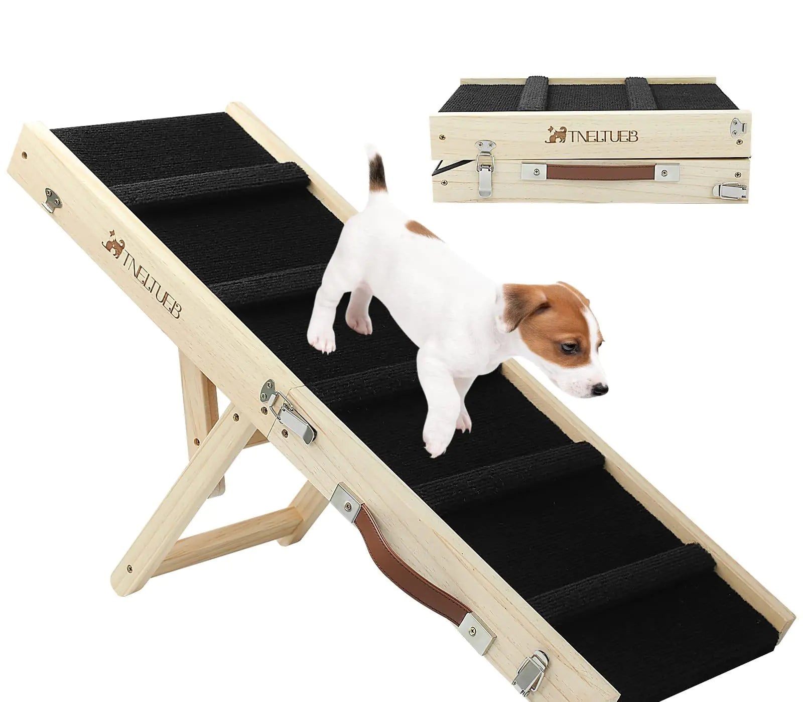Adjustable Wooden Pet Dog Ladder - Foldable Ramp