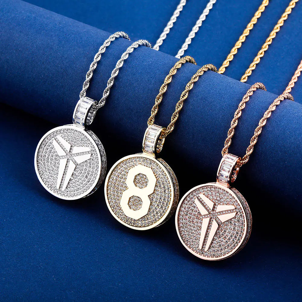Black Mamba Kobe Logo Double-Sided Pendant Necklace