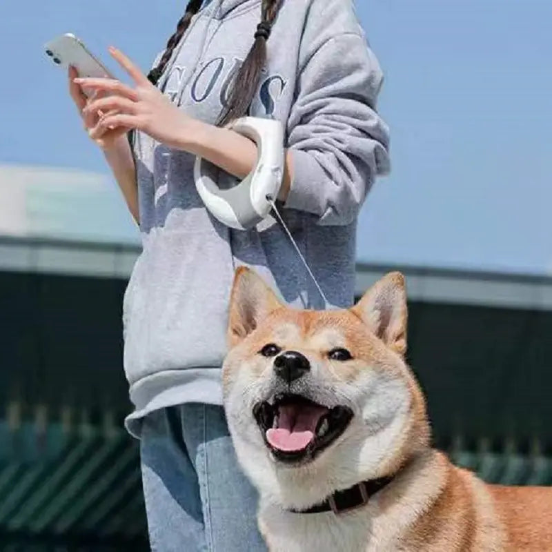 Automatic Retractable LED Dog Leash with Night Light