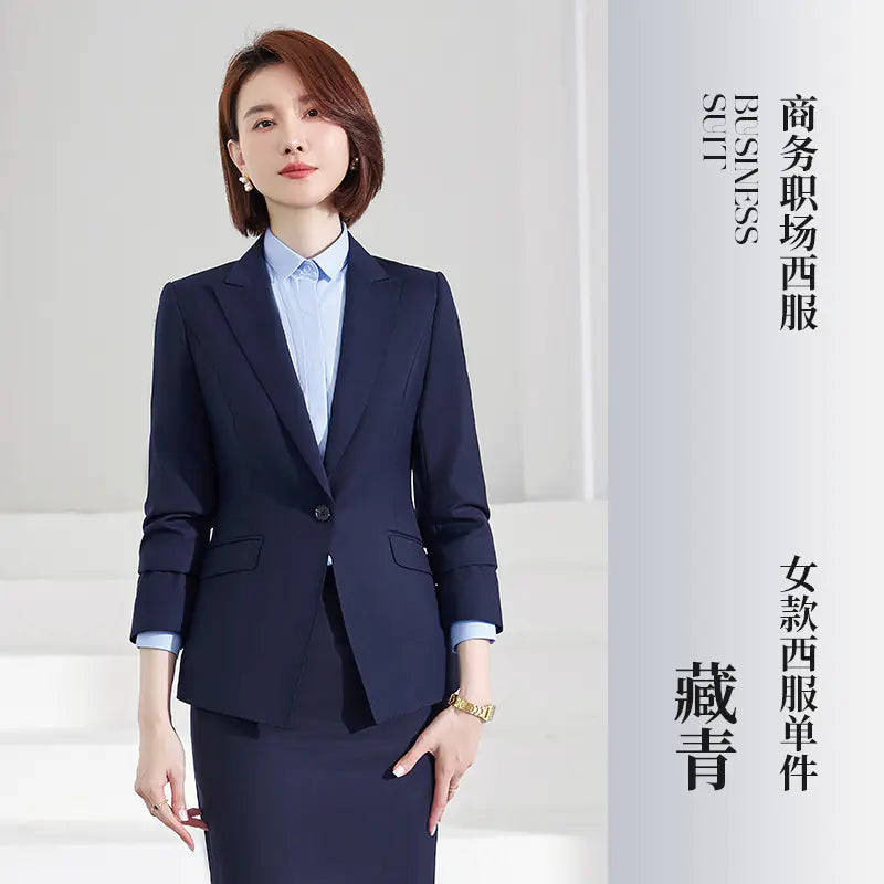 Navy Blue Unisex Business Suit for Work Teams