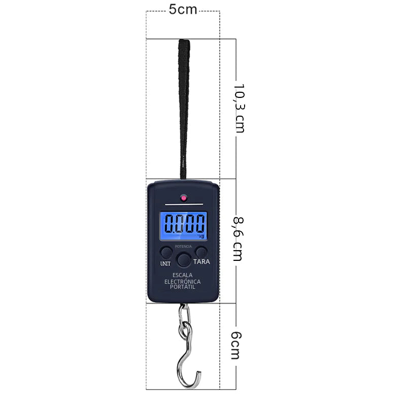 Portable 40KG Luggage Scale with Hook for Fishing