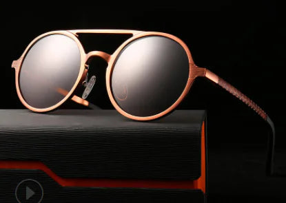 Aluminum Magnesium Vintage Round Polarized Sunglasses