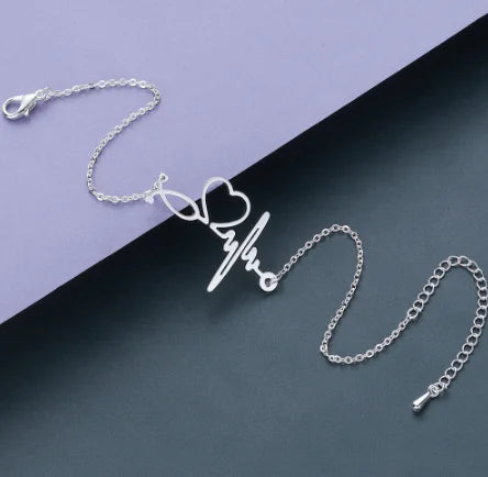 Creative ECG Heartbeat Bracelet - Stainless Steel Design
