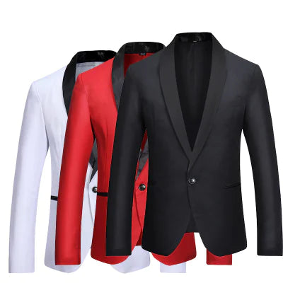 Stylish Color Block Men's Casual Blazer Jacket