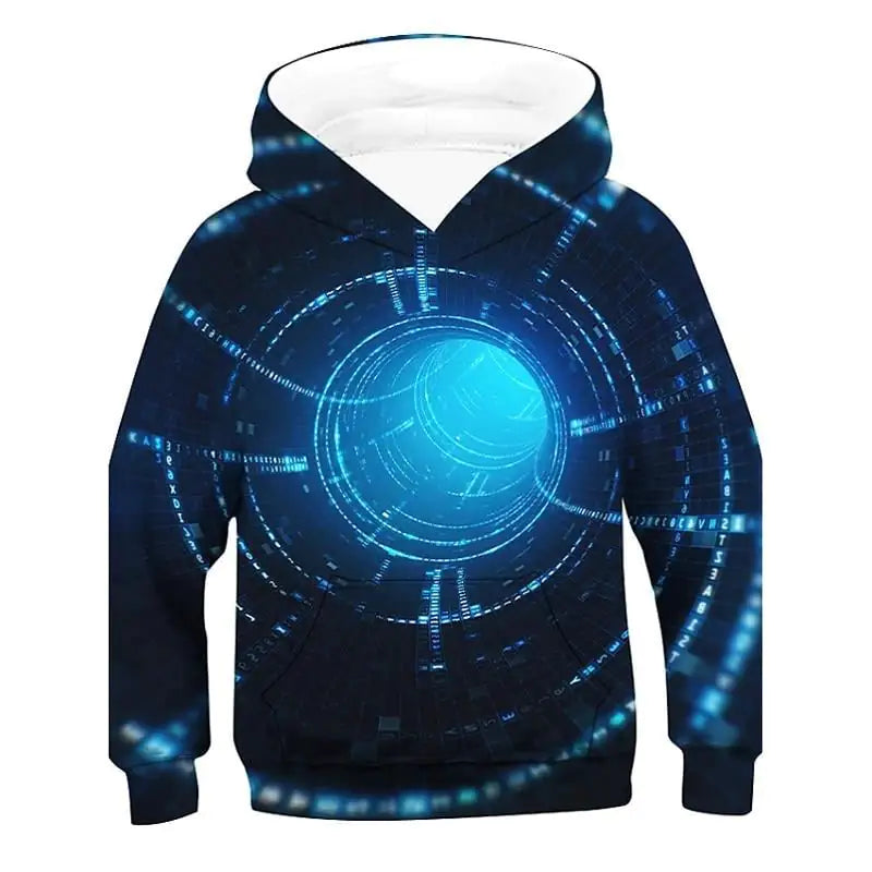 3D Vision Digital Printed Hoodie for Kids