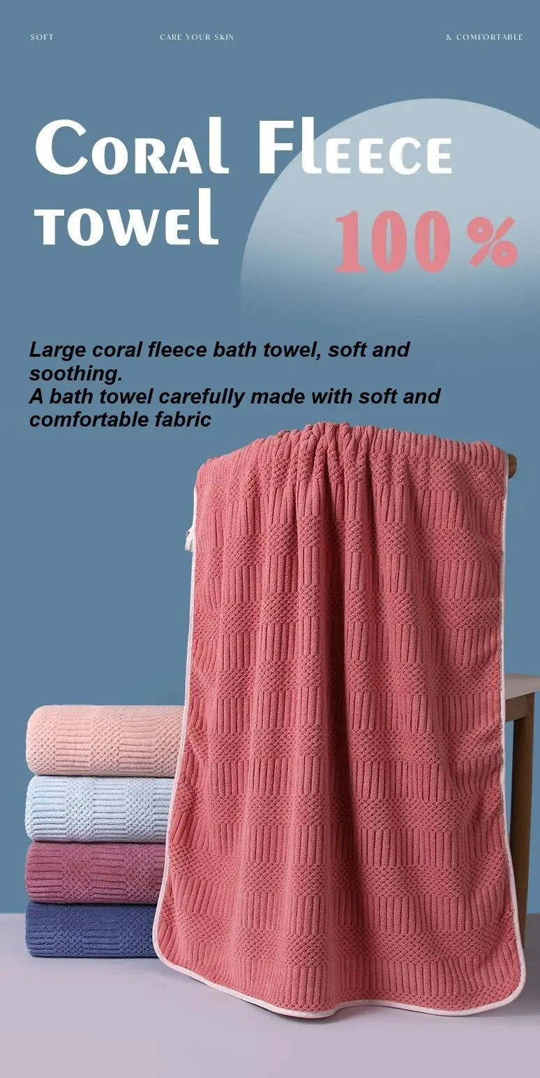 Large Absorbent Quick Dry Bath Towel - Soft & Comfortable