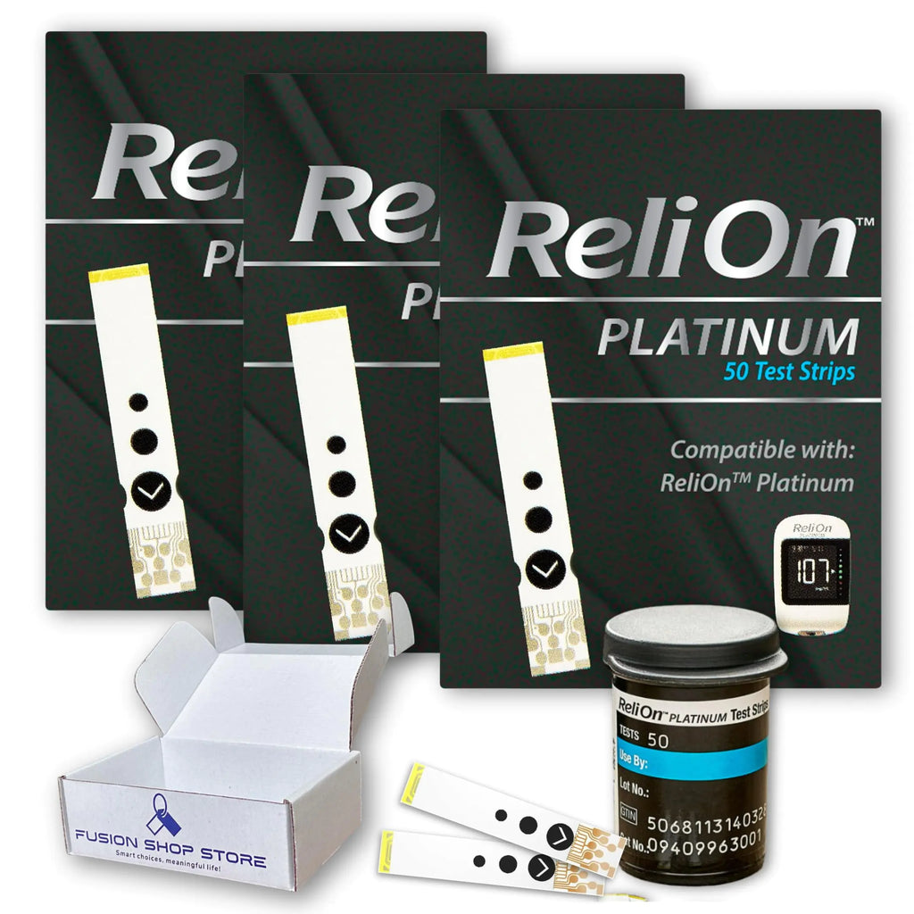 Relion Test Strips- Platinum 50 Count Testing Blood Glucose (Pack of 3) Boxed by Fusion Shop Store