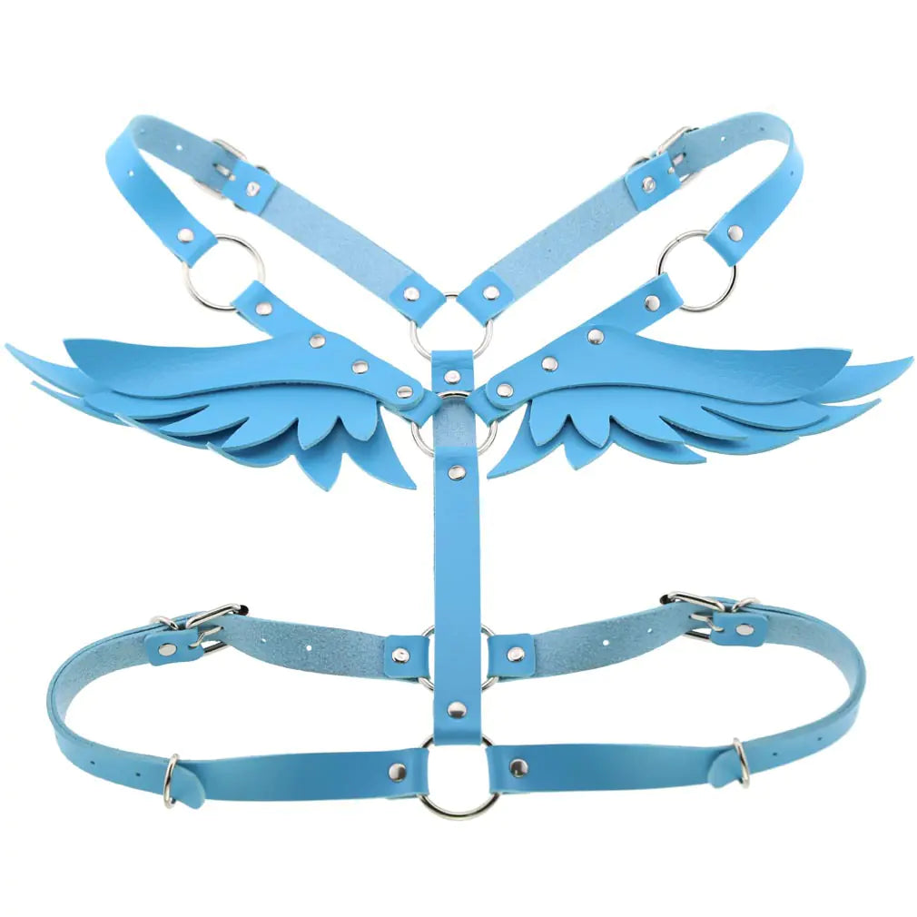 Women's Leather Angel Wings Harness Set