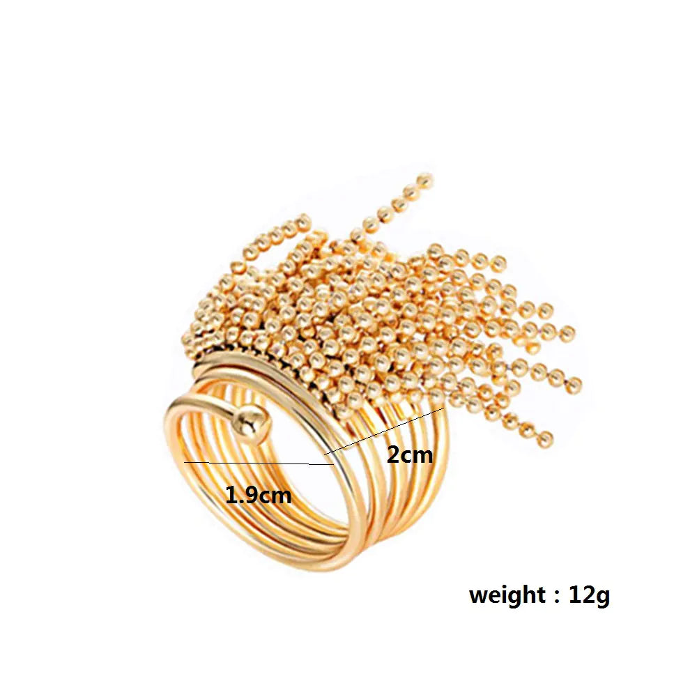 Spring Wheat Ear Tassel Joint Ring for Women