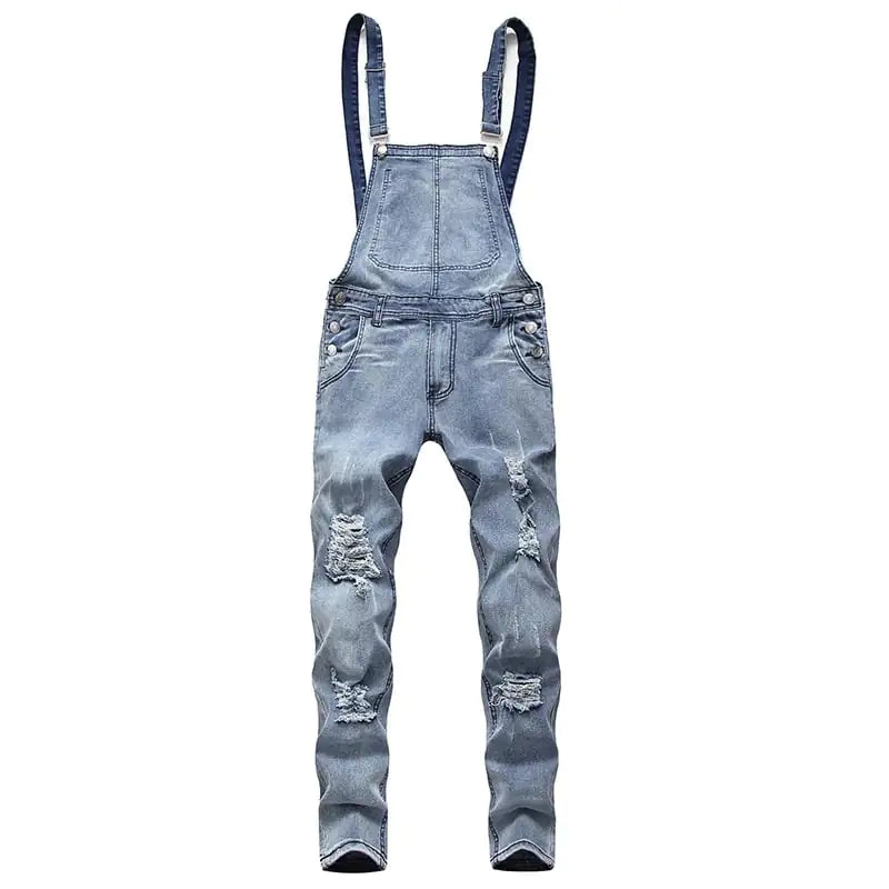 Fashionable Men's Denim Suspender Rompers