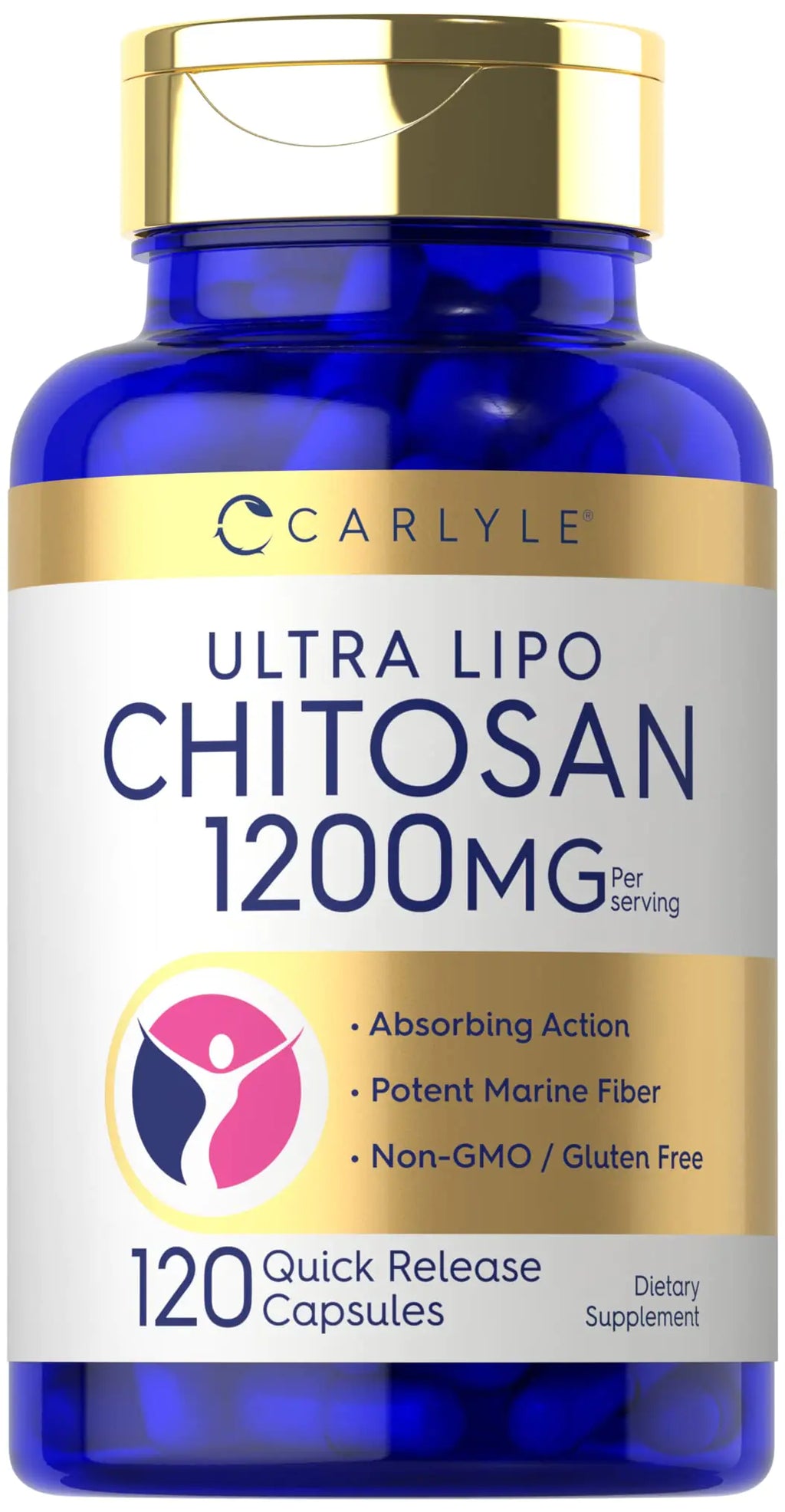 Carlyle Chitosan Supplement 1200mg | 120 Quick Release Capsules | Non-GMO Gluten Free | Ultra Lipo