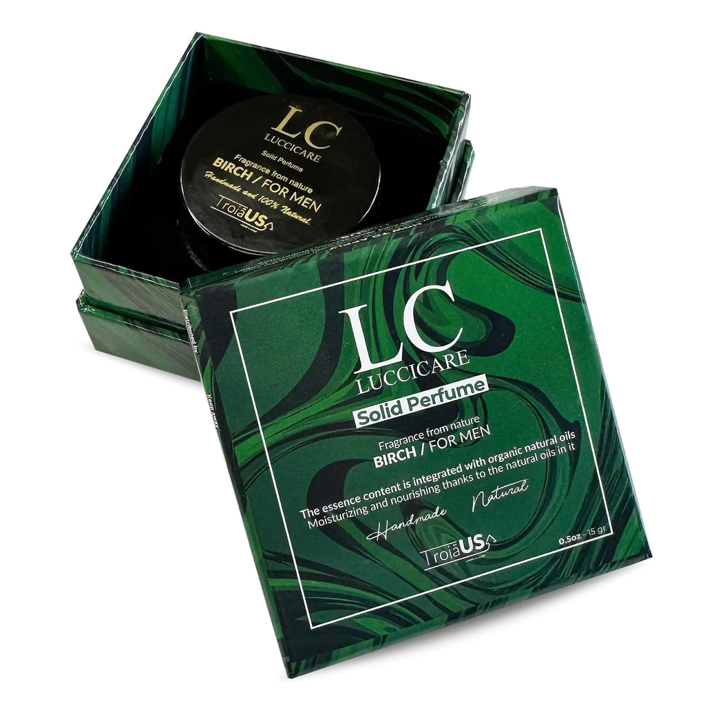 TROIA US Solid Perfume - Solid Cologne for Men Birch Scent 0.5 Oz Travel Size Perfumes Travel Size Portable Mens Fragrances - Handmade Perfume (0.5oz - 15gr)