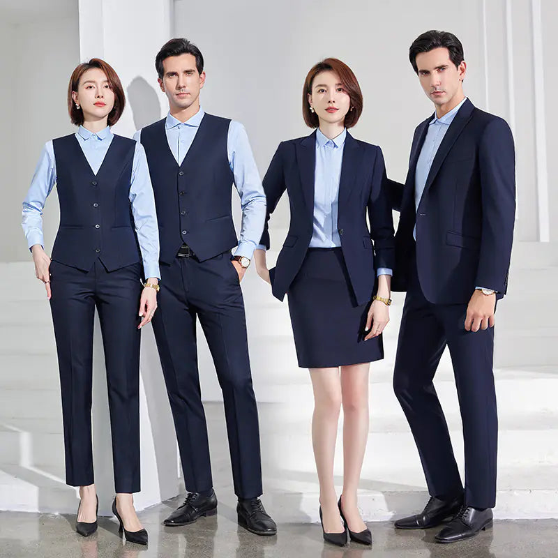 Navy Blue Unisex Business Suit for Work Teams