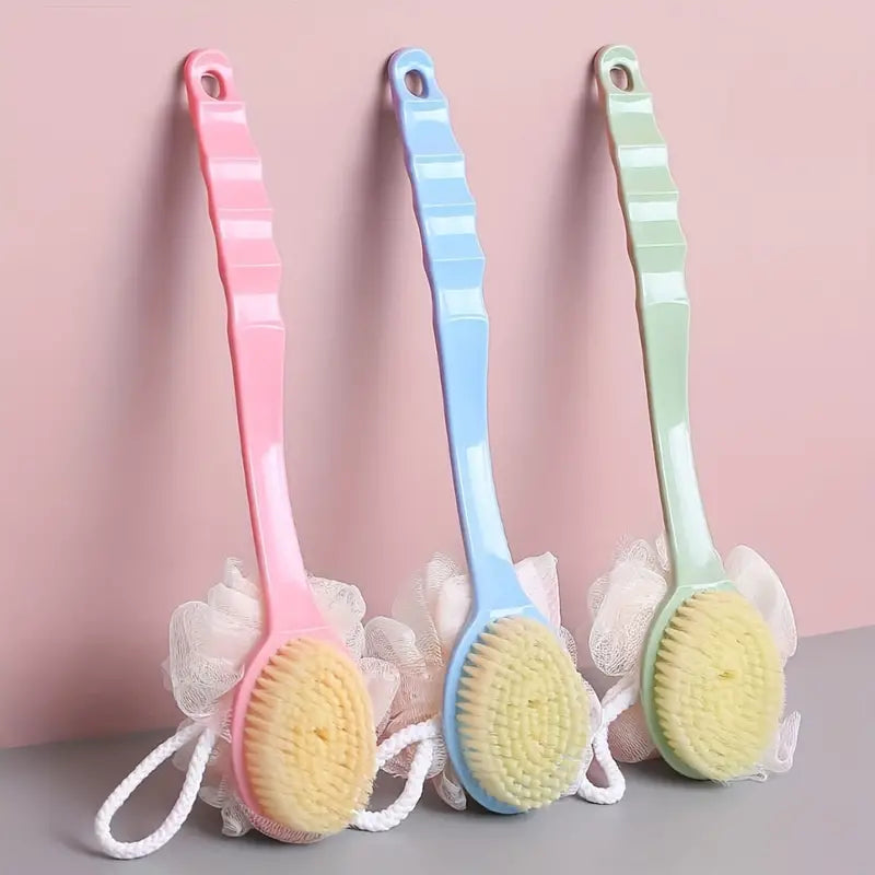 Soft-Bristled Long Handled Bath Brush for Adults