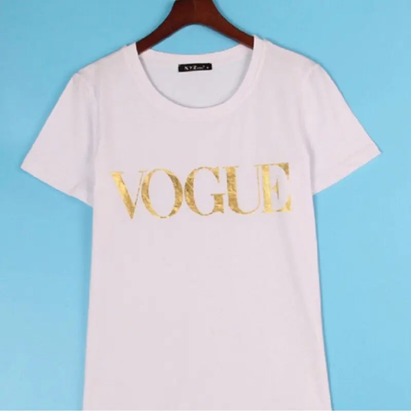 Vogue Women's Short Sleeve Letter Print T-Shirt