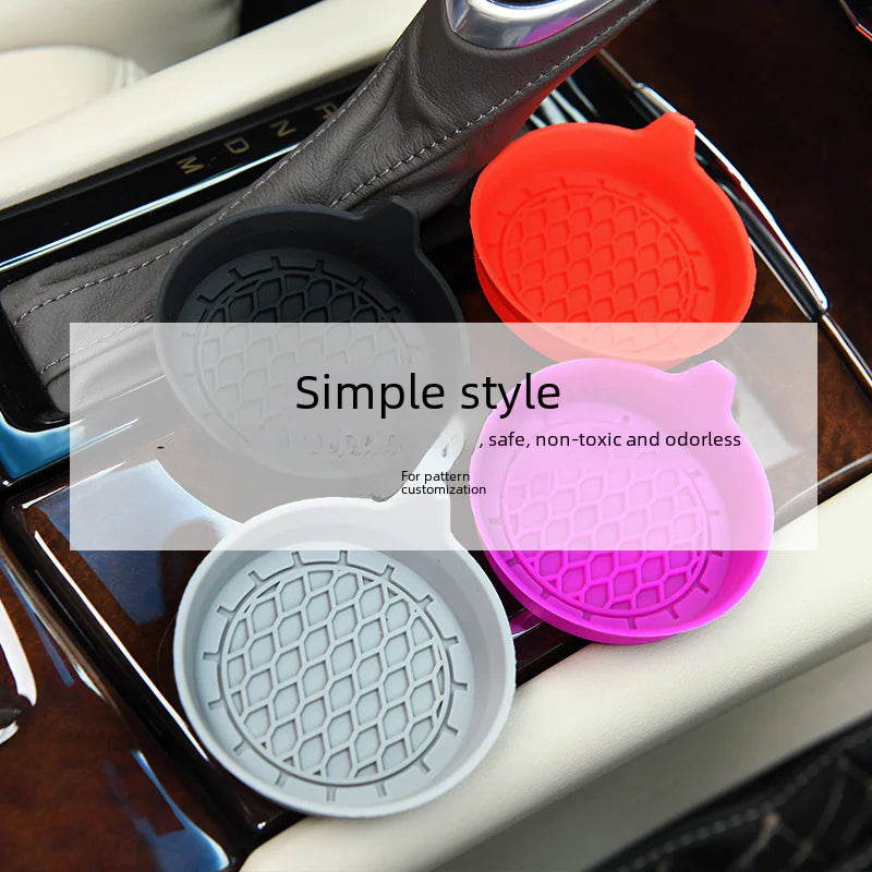 Creative Silicone Car Coaster with Rhinestones