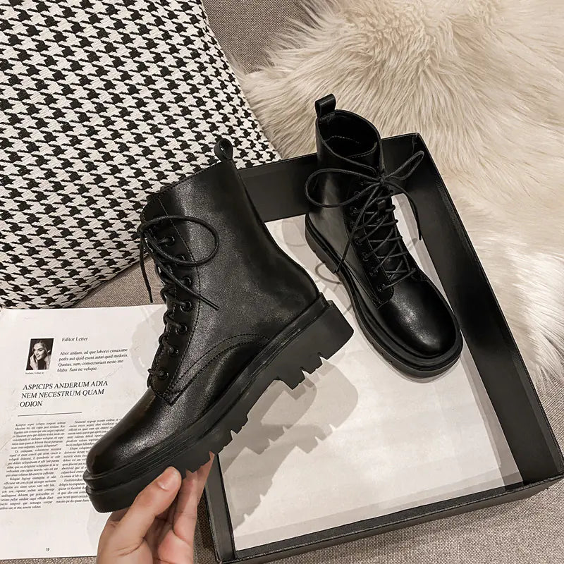 Women's Low Ankle Thick-Soled Chelsea Boots