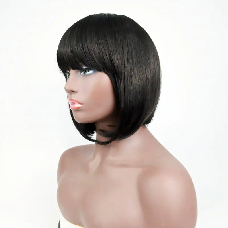 Short Straight Bob Wig with Bangs for Women