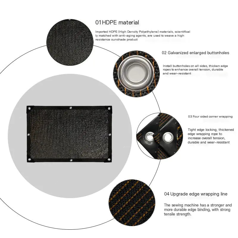 Thickened Black Sunshade Net for Outdoor Plant Protection