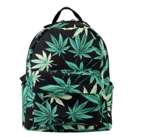 Fashionable Korean Style PU Leather Maple Leaf Backpack