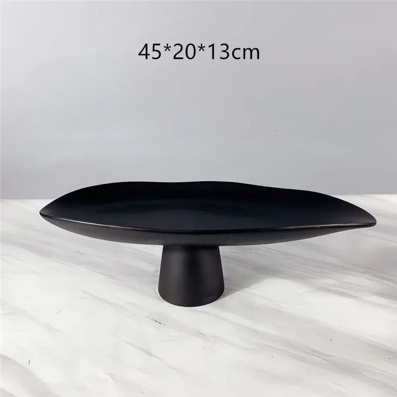 Black and White Resin Tall Fruit Plate - Nordic Decor
