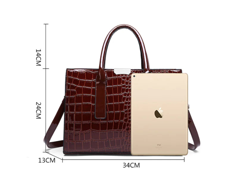 Crocodile Pattern Bag Set with Crossbody Style