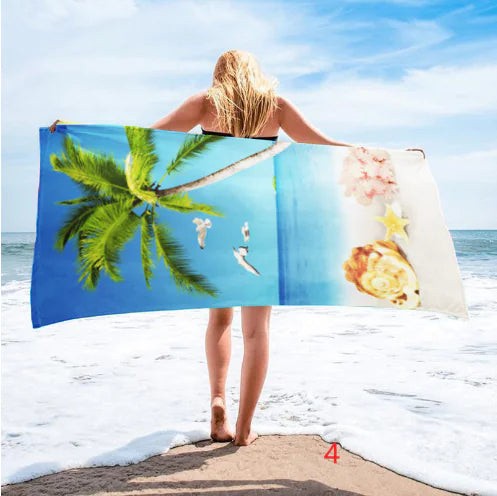 Basketball Print Quick-Drying Beach Towel 150x75cm